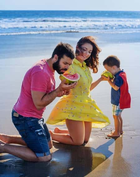 Family Tourist Visit Bali Beach